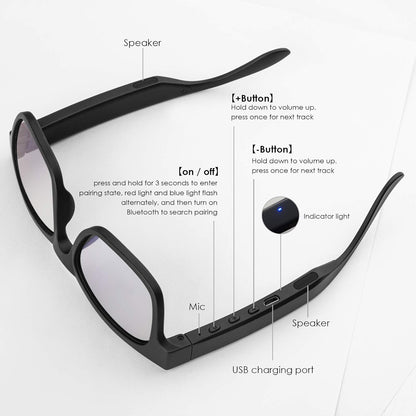 Smart Glasses Smart Audio Glasses Wireless Bluetooth Sunglasses Polarized Sunglasses IPX4 Waterproof